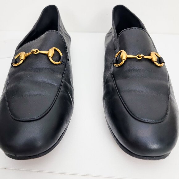 Gucci Brixton Horsebit Leather Loafers in Black Leather 37 7 - Picture 2 of 10